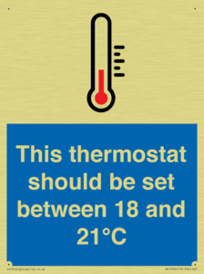 This thermostat should be set between 18 and 21°C